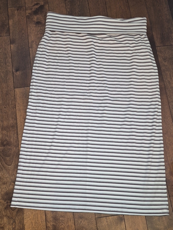 OGL Dresses & Skirts - OGL White Maxi Skirt with Black And Maroon Stripes